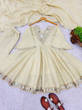 Super Hit AliyaCut KEDIYA STYLE Real Mirror Work Plazzo Set