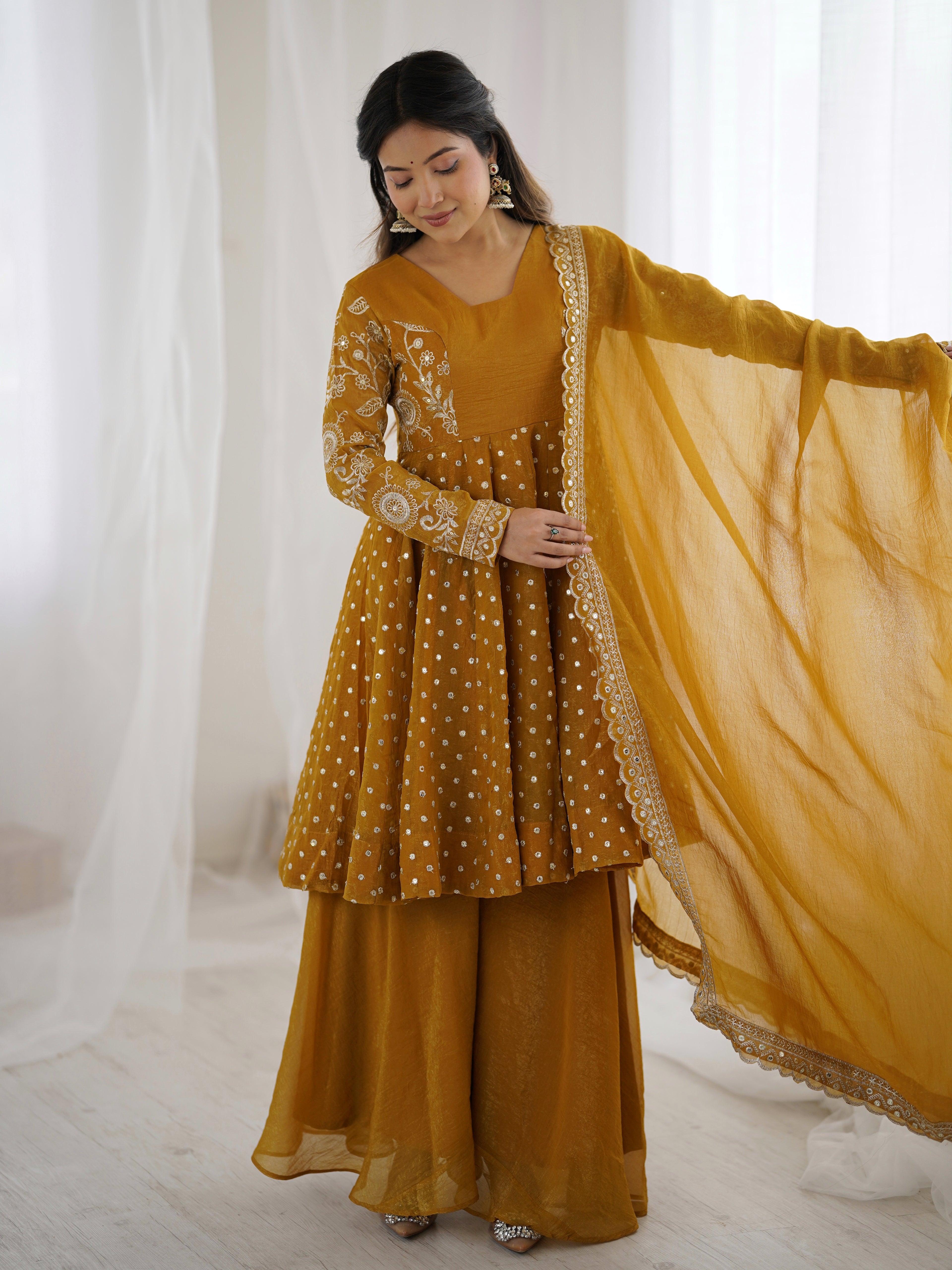 Ethnic top with sarara plazoo