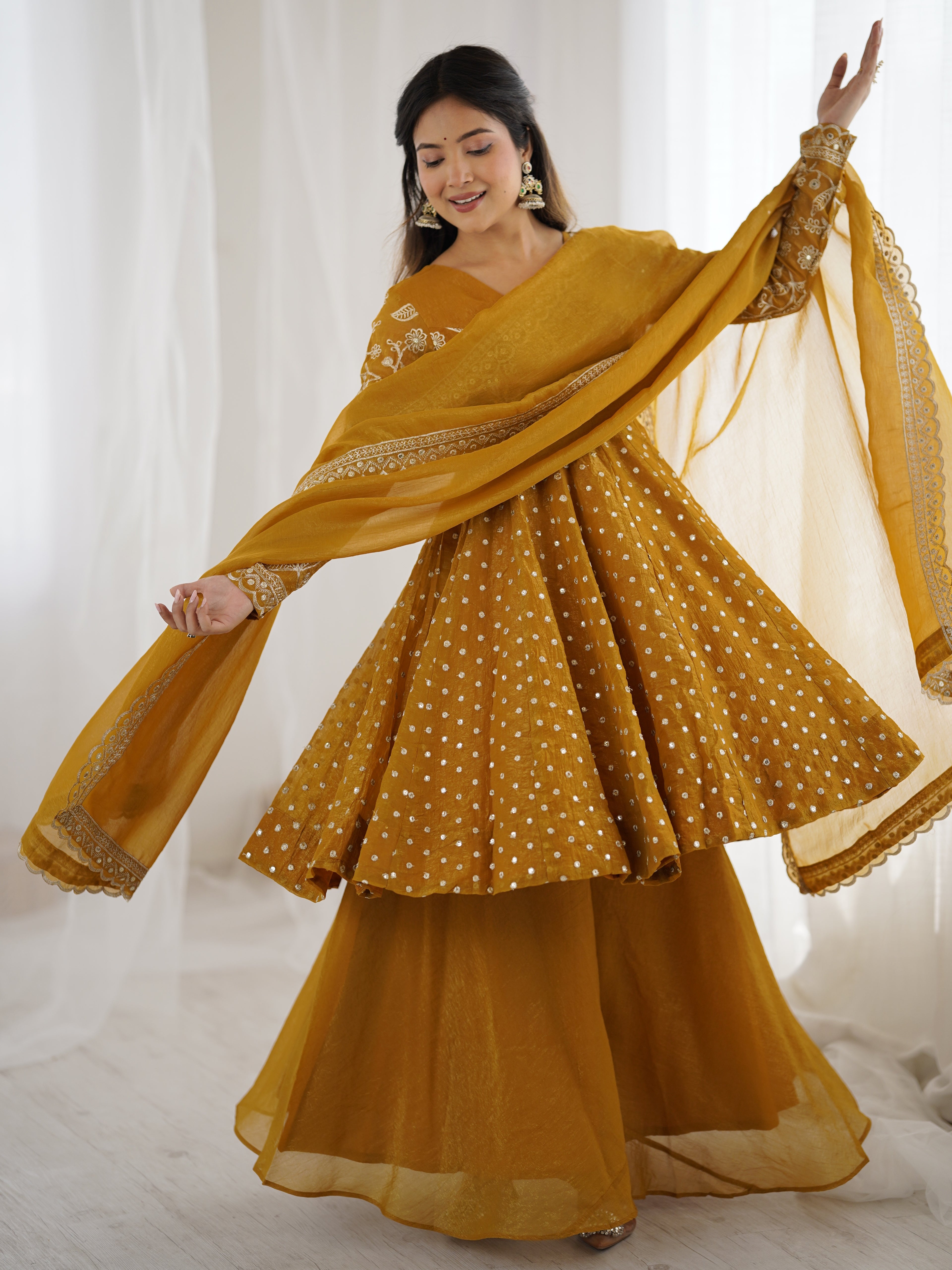 Ethnic top with sarara plazoo