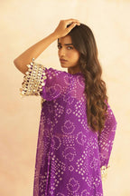three piece mirrorwork kurti with pent