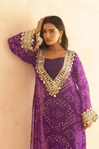 three piece mirrorwork kurti with pent