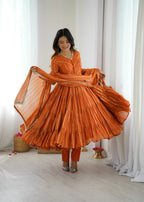 Ruffle Anarkali Gown