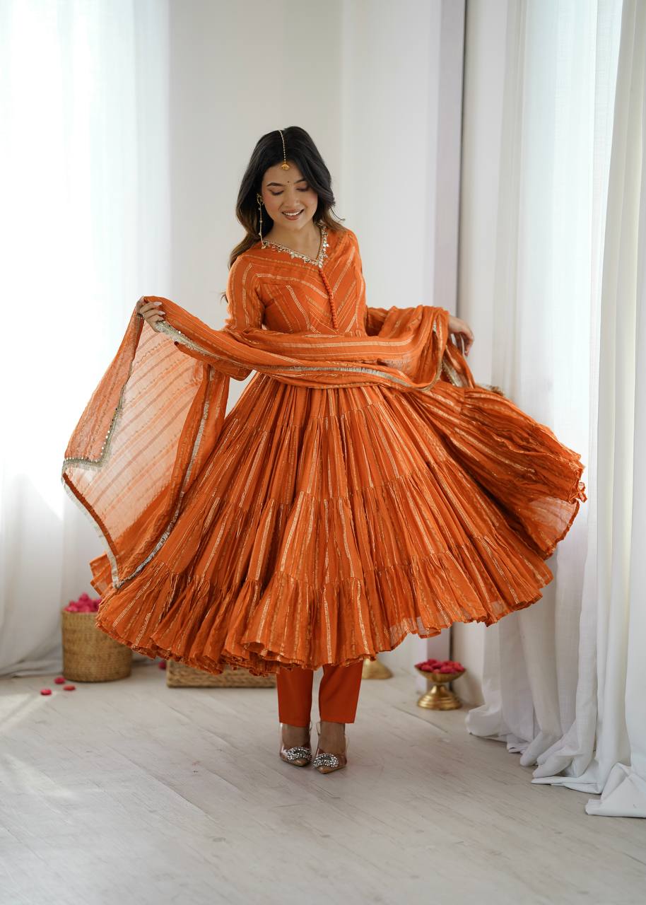 Ruffle Anarkali Gown