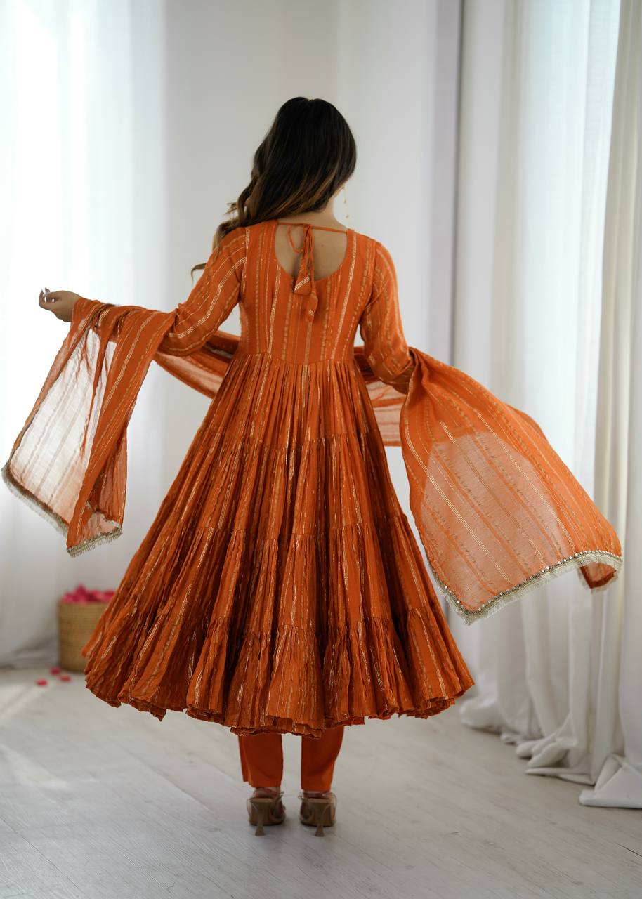 Ruffle Anarkali Gown