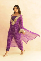 three piece mirrorwork kurti with pent