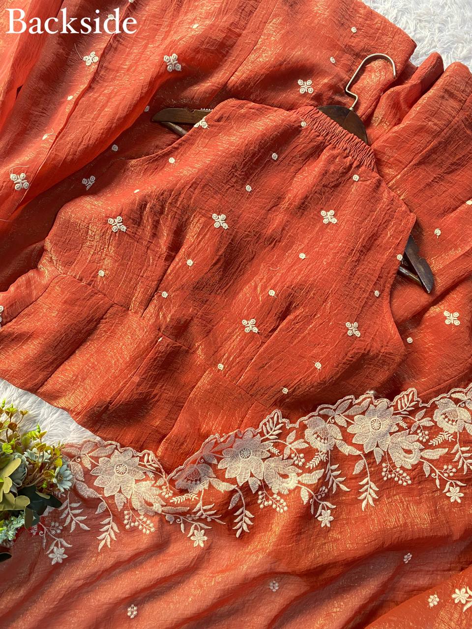 EXCLUSIVE 3 PIECE KURTI , FLARED PLAZZO WITH DUPATTA IN EMBROIDERY WORK