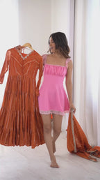 Ruffle Anarkali Gown